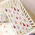 Sheet,52x28IN Pfrewn Christmas Crib Sheets for Boys Girls Christmas Pink Fir Trees Stars Snowflakes Fitted Crib Sheet