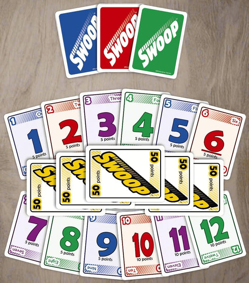 SWOOP 7+ 3 8 Card Game | Fun for The Entire Family | Easy to Learn | Easy to Play | Great Social for Game Nights |