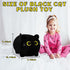 Black Cat Plush Pillows-16'' Black Cat Plushies, Gold Eyes Black Cat Plush, Cat Anime Plush Cute Plush Cat Plushie Stuffed Cat Stuffed Animals, Sofa Pillow Birthday Gift for Kids Girls Boys