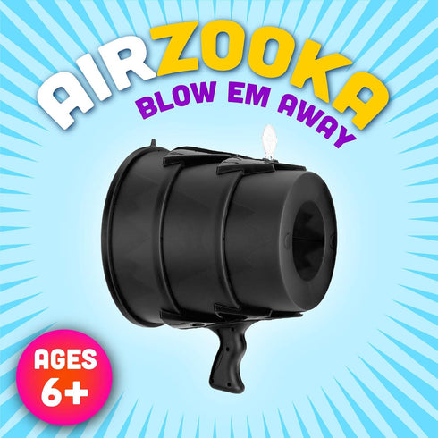 Airzooka Air Blaster, Air Toy for Adults & Children Ages 6+, Blows 'Em Away, Black