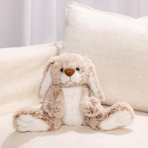 3+ Melissa & Doug Burrow Bunny Stuffed Animal Plushie with Big Feet, Floppy Ears & Fluffy Tail, Adorable Pretend Play