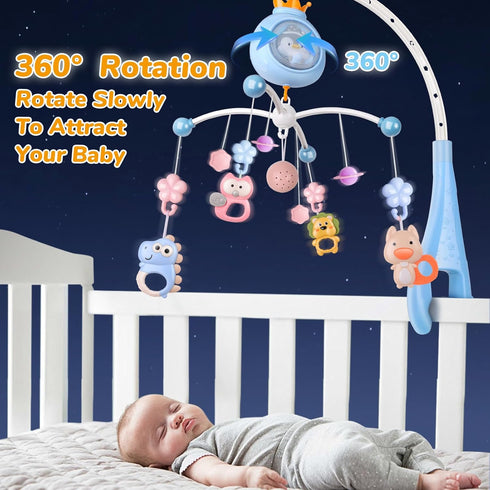 Generic Pack Crib Mobile with Music and Lights, Mobiles for Cribs, Baby Nursery Space Portable Infant Mobile Arm Hanger