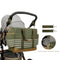 WTWU Large Capacity Sturdy Canvas Mom Bag Ergonomic Handle Strollers Hook for Traveling Parents and Caring Essential