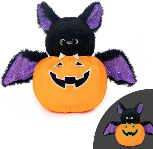 My OLi Plush Pumpkins Stuffed Bat Plush Toy, Removable Bat, Glow in The Dark, Gifts for Kids, Baby Toddler