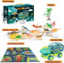 JKGIFTS 15 3-5, Dinosaur Truck Toy with Dino Figures & Activity Play Mat, Dinosaur Eggs, Perfect for Kids Stocking
