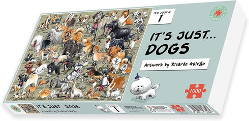 1000 Piece It's Just Dogs All Breeds Jigsaw Puzzles for Adults - Thick Pieces, Hi-Def Image Quality, 66cm X 50cm