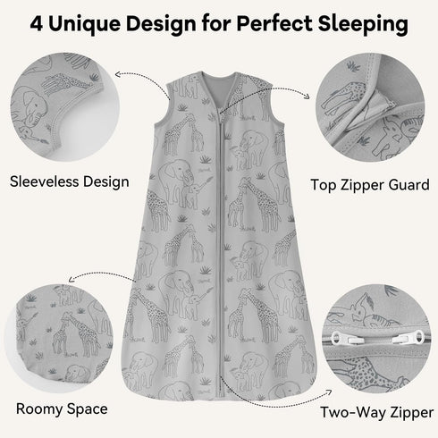 6-12 0.5 3 Pack 100% 2-Way Unnivoll Baby Sleep Sack Months Tog Wearable Blanket Baby, Cotton Lightweight Sleeping Sack