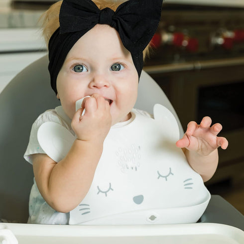 Roll-Up Silicone Bib - Tiny Twinkle Waterproof Bib with Food Catcher