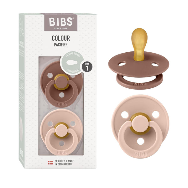 BIBS Pacifiers 0-6 Months | Set of 2 Colour Pacifier with Symmetrical