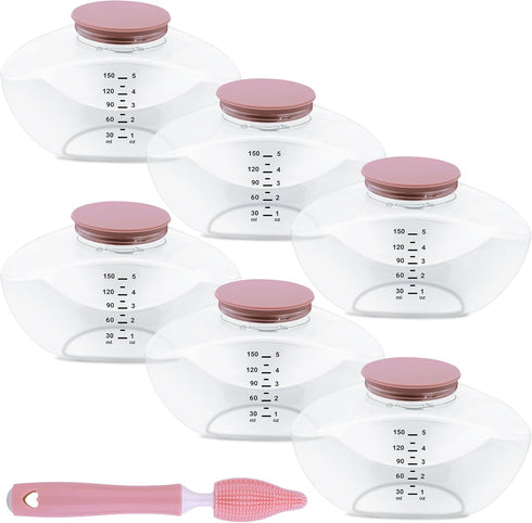 Kearnybo Pump Bottles Compatible with M9-6 Pack 150ml Breastmilk Storage Containers, Electric Breast