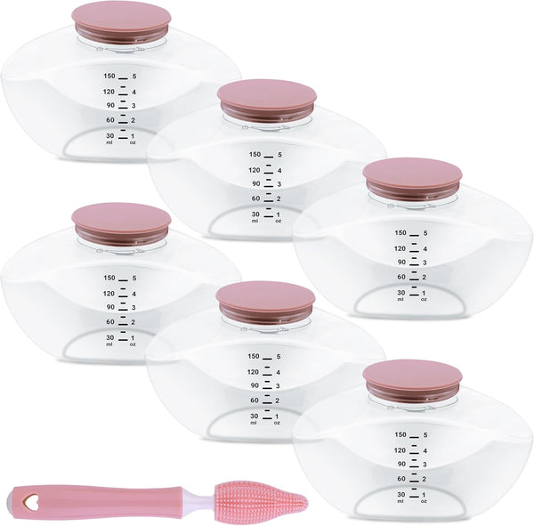 Kearnybo Pump Bottles Compatible with M9-6 Pack 150ml Breastmilk Storage Containers, Electric Breast