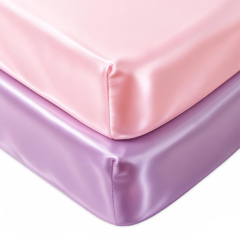 2 Pack Satin Crib Sheets Girl, Silky Baby Sheet 52x28x8 Great for
