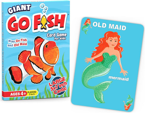 Giant Go Fish Card Game - Large 5x7in Cards for Kids and Families, Fun Gift Idea for Ages 4+