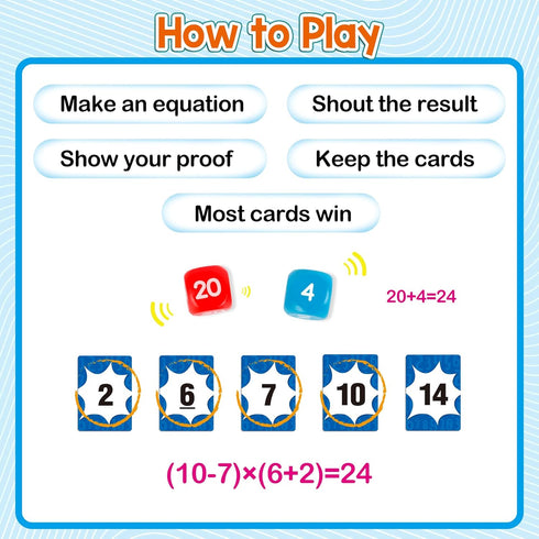 Math Games for Kids, Addition, Subtraction, Multiplication, Division Flash Card Educational Learning Games for Family