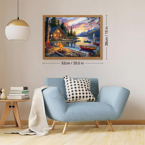 zhiseoyi 500 500 1:1 20.5 15 Jigsaw Puzzle for Adults Pieces Piece Puzzle with Scenic Cabin, Interlocking Adult