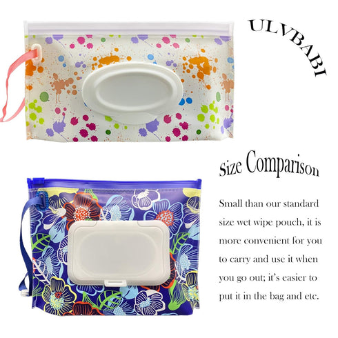 ULVBABI 2 Pack Portable Wet Wipe Pouch Container, Reusable & Refillable Baby Wipes Dispenser, Eco Friendly