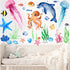 4 Sheets Ocean Fish Wall Decals Stickers, Removable Sea Life Marine Animal Decor for Kids Nursery Bathroom