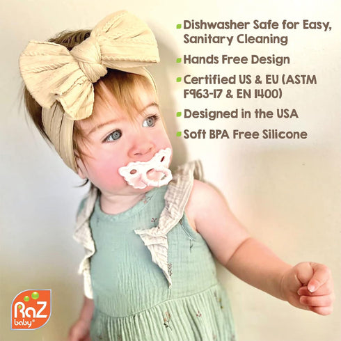 100% 3 RaZbaby Penguin RaZbuddy w/RaZberry Teething Relief Pacifier Soothes Sore Gums w/Nature-Inspired Texture