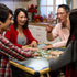VioraWhite 21" Set Mini Majiong Mat for Travel Cute Scalloped Small Anti Slip Noise Reduction Mahjong Accessories Gifts