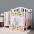 Set 3 Set Set Cloele Crib Bedding for Baby Girls - Piece Elephant Baby Bedding Includes Pink Crib Skirt Crib Quilt