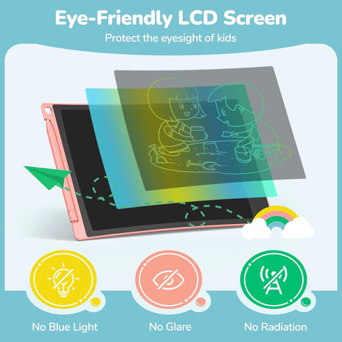 TECJOE 2 Pack LCD Writing Tablet, 8.5 Inch Colorful Doodle Board for Kids, Travel Games and Learning Toys