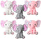6 Pieces Elephant Stuffed Animals, 8 Inch Big Ear Plush Toy Gift for Baby Shower, Woodland Nursery Decor