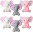 6 Pieces Elephant Stuffed Animals, 8 Inch Big Ear Plush Toy Gift for Baby Shower, Woodland Nursery Decor
