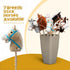 36 Inches(AA HollyHOME Stick Horse Plush Handcrafted Hobby Horse on a Stick with Wood Wheels Real Pony Neighing