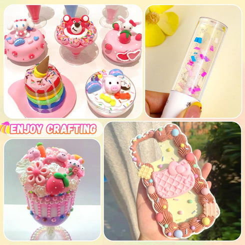 TINKRSTUFF 24-Grid Slime Mix Ins Non-edible Polymer Clay Slime Add Ins|Fake Sprinkles Kawaii Charms for Nail Art