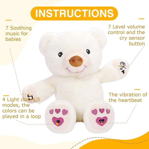 DEARBABY Baby Sleep Soother, Newborn Essentials, Baby Christmas Girl Gifts, Sound Machine for Nursery, Help Kids Go