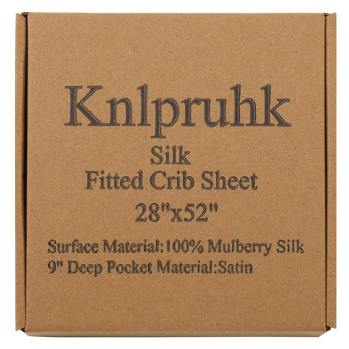 28" 52" (100% Mulberry 9" 19 Momme 6A Knlpruhk Silk Fitted Crib Sheet x Surface Pure Silk) Deep Pocket (Satin) for Baby