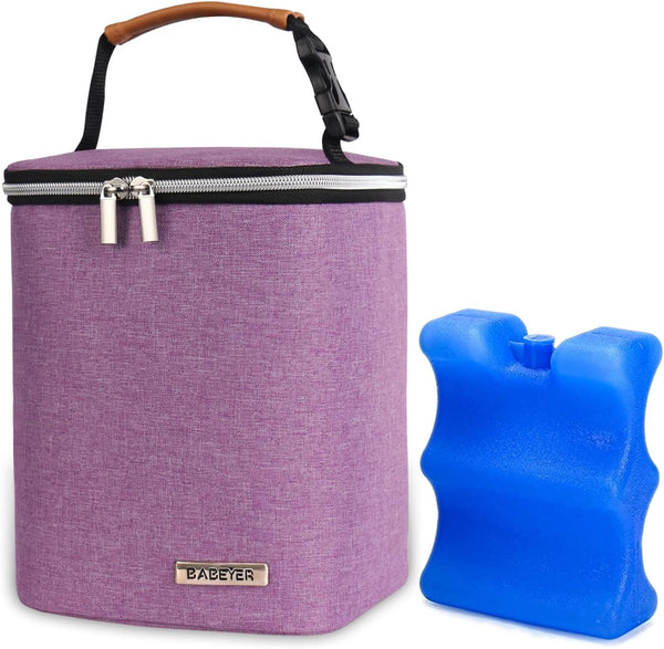Breast Milk Cooler Bag with Ice Pack Fits 4 Baby Bottles Up