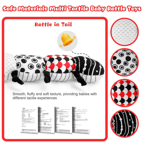 0-12 3 6 12 Tummy Baby Toys Months - Musical Caterpillar Stuffed Animal Soft Plush Toys for Infant Girls Boys Months