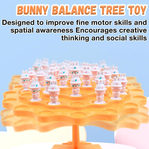 Rabbit Balance Game Toys, Two-Player Interactive Family Tabletop Puzzle Game, Montessori Toy Birthday Christmas Gifts