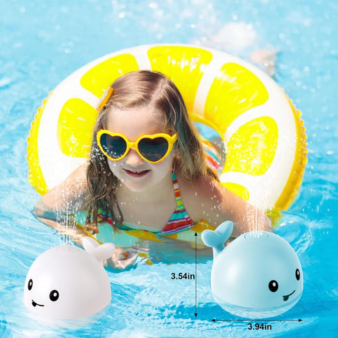 2024 Upgraded Baby Bath Toys, Light Up Whale Sprinkler Spray Water Pool Toys for Kids 1-3, Baby Shower Gifts for Boys