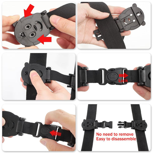 Reins(2 Pack, Anti Escape Baby Harness Chest Clip with Buckle, Prevent Children/Kids Taking Their Arms Out of High