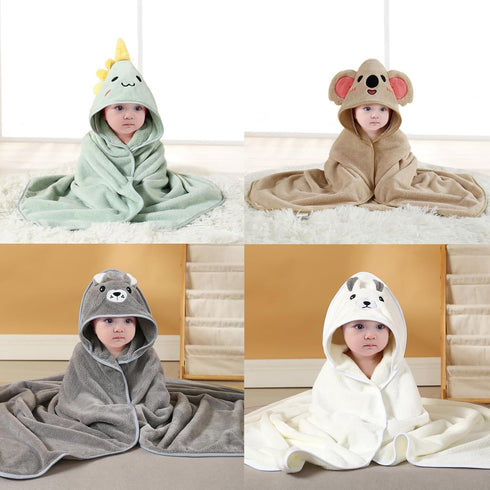 4 Pack Hooded Baby Towels - Premium Ultra Soft Organic Baby Bath Towel Absorbent and Hypoallergenic Towels for Baby Boy