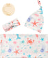 Bellasignoro Sets Newborn Swaddle with Headband Beanie and a Name Card Baby Snug Wrap Receiving Blanket for Baby Boys