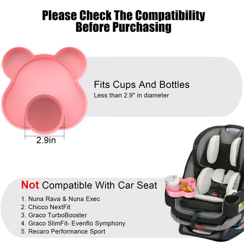 BlueOrigin Car Seat Snack Tray - Travel Tray for Kids Car Seat, Stroller, Booster and Anywhere with a Cup Holder