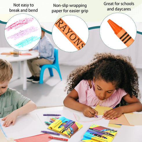 Fullhawl 60 12 Pack Boxes of Colored Crayons Bulk Christmas Gift Crayons Bulk Individual School Supplies Wholesale