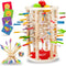 Nene Toys BALLFALL 4-in-1 Montessori Game with Colorful Sticks, Dice & Cards for Kids 3+ Years - Educational Wooden