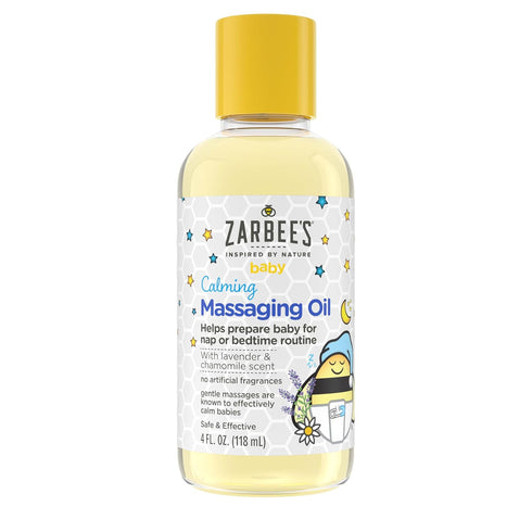 Zarbee's Baby Massage Oil, Calming and Soothing with Lavender and Chamomile to