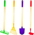 JustForKids Kids Garden Tool Set Toy, Rake, Spade, Hoe and Leaf Rake,