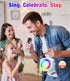 Pxzvd 2 Mini Karaoke Machine, Portable Bluetooth Speaker with Wireless Microphones for Kids & Adults, Karaoke