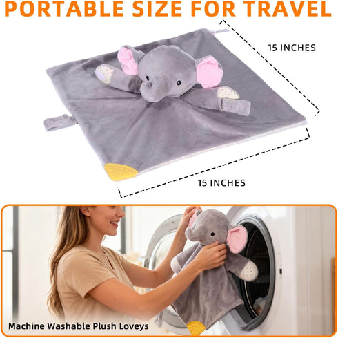 10 BEREST Elephant Baby Lovey Rechargeable Sleep Soother with White Noises (Heartbeat, Shushing & Lullabies) & Cry