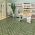 iLAND Dollhouse Flooring - 1/12 scale, 1/6 scale, 30pcs Double-Sided Dollhouse Floor Tiles, French Green Floral