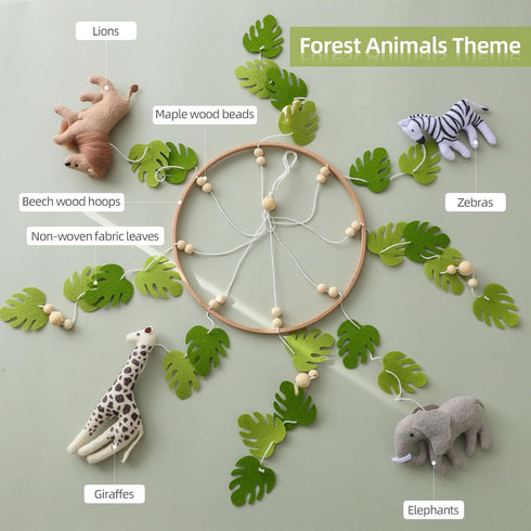 let's make Baby Mobile for Crib Safari Nursery Mobile Handmade Jungle Baby Mobile Woodland Nursery Decor Forest Animals