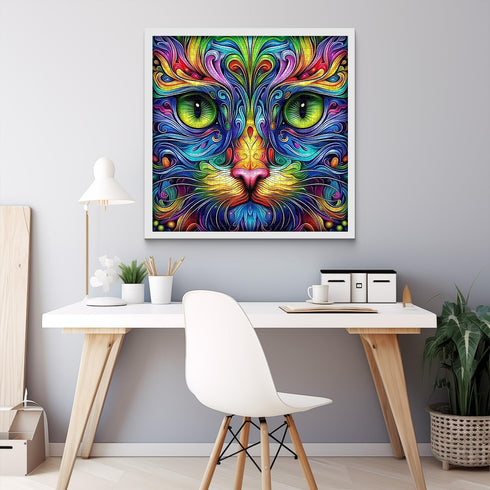 PICKFORU 1000 Cat Puzzles for Adults Pieces, Fantasy Animal Kitten Abstract Art Puzzle, Colorful Funny Cat Puzzle