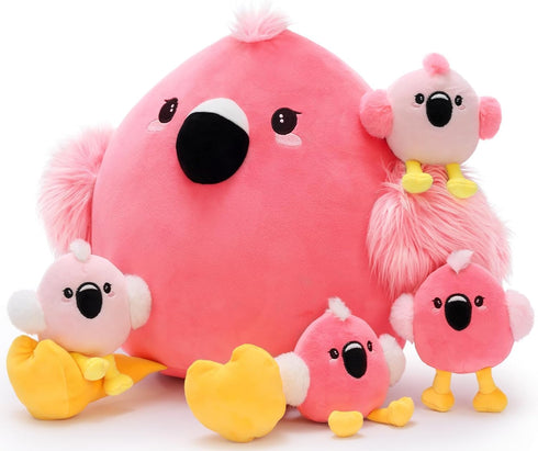 Tezituor Pink Flamingo Stuffed Animal,Easter Valentines Gifts Flamingo Plush for Girls Kids