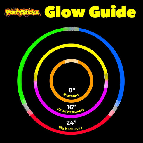 PartySticks Moondance Glow Sticks 40pk with 16 Glow in The Dark Party Favors and 24 Connectors for Decorations